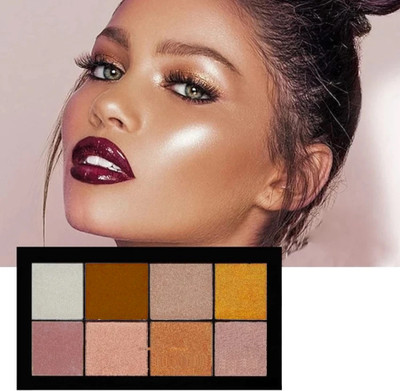 HUZURLU Bronzer and Highlighter Palette Powder Make Up Highlighter Palette Highlighter(MULTICOLOR)