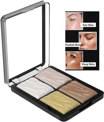 DARVING 4 Shades Illuminating Shine Baked Highlighter and Blusher Palette  Highlighter(MULTI COLOR)