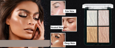 Sheny Suitable for all skin tones, 4 in 1 face,multi-color shimmer highlighter Highlighter(MULTICOLOR)
