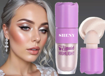 Sheny Liquid Highlighter with Dewy finish Easy blendable for face makeup shimmer look Highlighter(shimmer silver highlither)