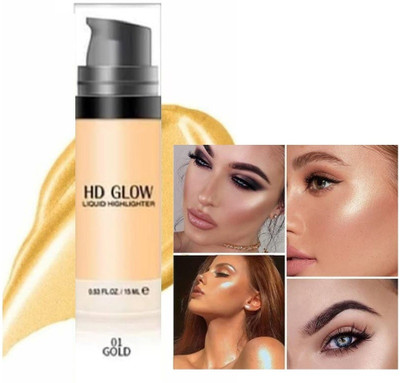 Jiwoo Gold Smooth Shiny Highlighter for women and girls Highlighter(gold)
