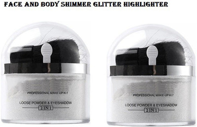 YAWI 3D USE SILVER (EYES + NAIL + BODY) SHIMMERY HIGHLIGHTER COMBO(SILVER)