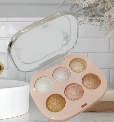 DARYUE Glow Baked Highlighter Palette Buildable Highlighter(MULTICOLOR)