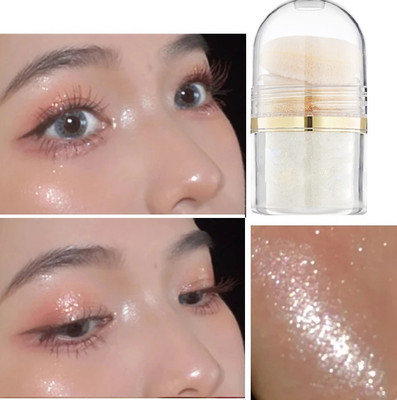 Emijun Face Shimmer Highlighter Powder Pigments For Eyes & Face Makeup Shimmery Effect Highlighter(white)