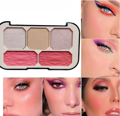 manasona Highly-Pigmented Powder Highlighter with Luminous Finish Highlighter(Multi)