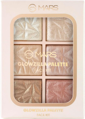 MARS Highlighter Palette Glowzilla 6 Color | Ultra Blendable & Long Lasting Highlighter(multi)
