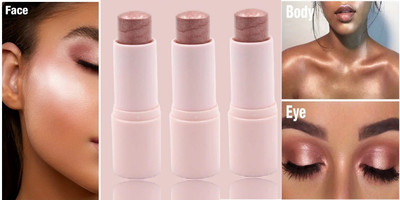 tanvi27 Long-Wearing Creamy Finish highlighter Multi use Stick Highlighter(rose gold)