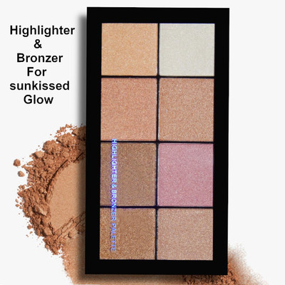 MYEONG Illuminiou Highlighter Highly Pigmented & Long Lasting Multi Colored Palette Highlighter(Tending Shades)