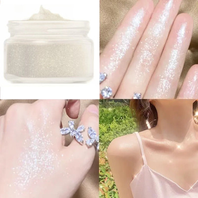 REIMICHI Highly-Pigmented Silver Shimmer Powder Highlighter For Face Highlighter(silver)