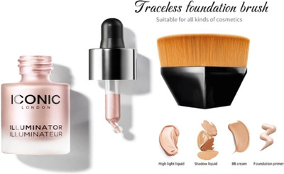 DAQ Iconic Highlighter illuminator liquid Face Glow Makeup With Foundation Brush Highlighter(Blossom)