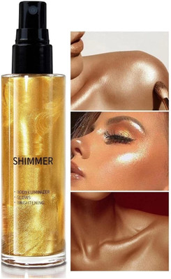 AFARAXIA Use Shimmering Body Moisturizing and Glow For Face & Body Spray Highlighter(gold)