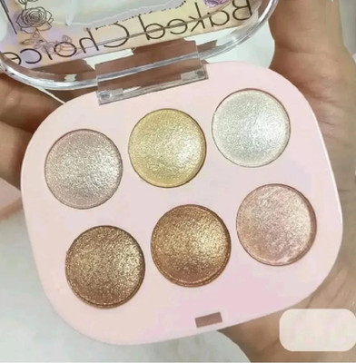 Yuency Illuminating Shine Baked 6 Shades Highlighter and Blusher Palette  Highlighter(MULTI COLOUR)