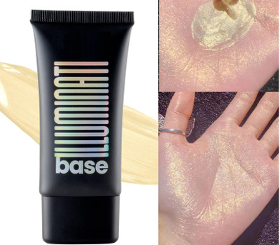 GULGLOW99 Glitter Highlighter Cream Illuminating Moisturizer Dewy Finish Highlighter(GOLD BEAM)