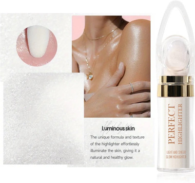 tanvi27 Body Shimmer Patting White Powder Glitter High Gloss Sparkle Loose Powder Highlighter(White)