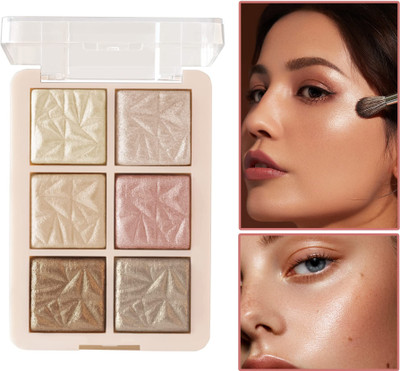 ADJD 6 Shade Illuminating Palette Blusher Face Kit  Highlighter(Multicolor)