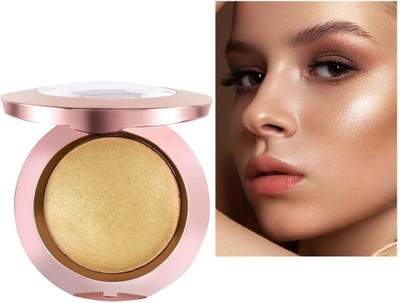 Yuency soft and shimmering color blusher & highlighter creates a natural look Highlighter(gold)