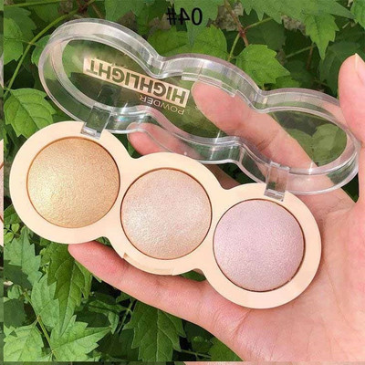 WOONGMI New 3 Color illuminating Backed Highlighter Easy-to-blend Formula  Highlighter(Multi Color)