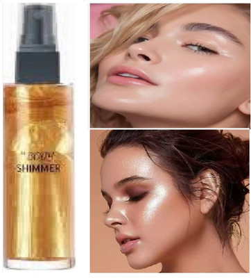 Luipui Golden Color Highlighters Makeup Spray, Smooth And Non-sticky Summer Body Highlighter(GOLDEN)