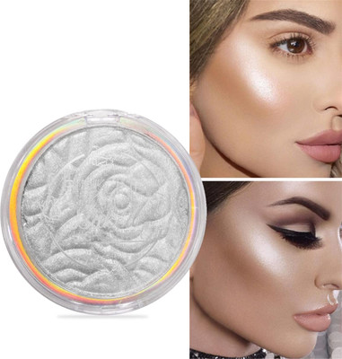 Arcanuy Shimmery Glow White Rose highlighter Baked Highlighter(white)