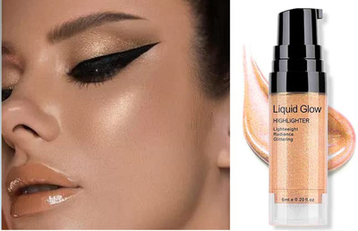 AFARAXIA hd Glow Liquid Highlighter Classic liquid highlighter is highly pigmented Highlighter(GOLD)