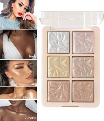 tanvi27 6 Colour Highlighter Palette Ultra Blend able & Long Lasting Highlighter(MULTI COLOR)