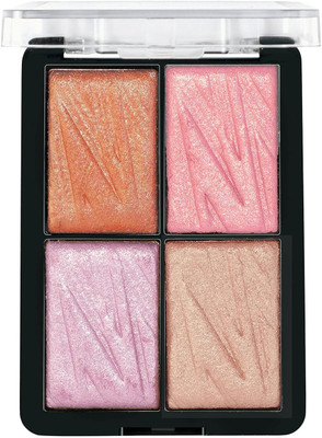 HUZURLU 4 shade illuminating baked highlighter and blusher Platte Highlighter(MULTICOLOR)