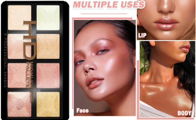 Vyomiris High Definition Powder Highlighte Easy to Blend Formula Highlighter(MULITICOLOR)