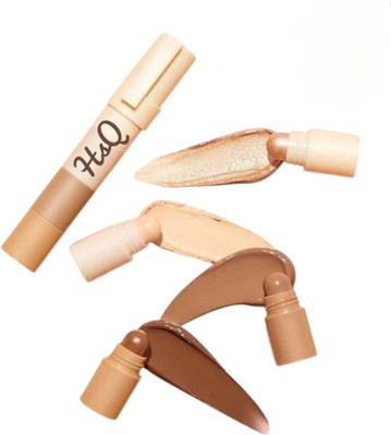 HSQ 4 Shade Makeup Stick for Contouring, Highlighting, Bronzing & Concealing Highlighter(Multi Shade Contour Stick - Natural Beige Bronze)