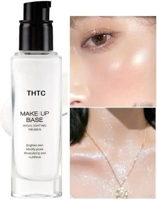 THTC Makeup Base Highlighting Primer| Skin-Hydrating Poreless Primer Highlighter(PINK TINT)