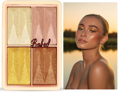 EVERERIN 4 in 1 Shimmer Blusher And Highlighter Palette For Face Makeup Highlighter(multicolor)