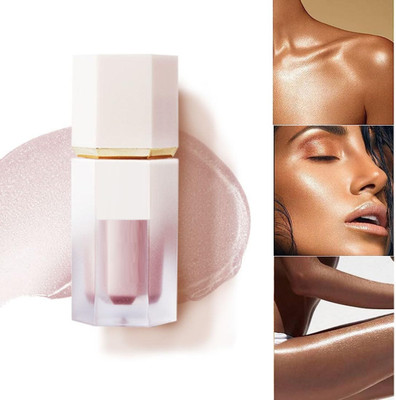 GABBU Glowing Skin Waterproof Smooth Glitter Highlight Face Illuminator Highlighter(rose gold)