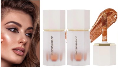 tanvi27 Liquid Glow Highlighter Lip Foundation Makeup Shimmer Cream Set Highlighter(Copper)