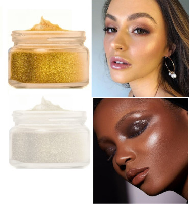 REIMICHI Face Makeup Highlighter Waterproof & long lasting for all skin type  Highlighter(gold, silver)