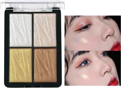 GABBU 4 Shade Glow Illuminator Powder Perfect For Face Highlight Highlighter(multi color)