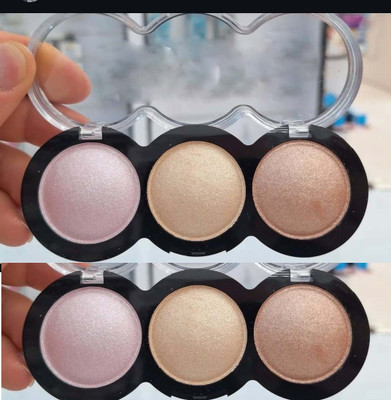 EVERERIN 3 shades simmer illuminating Backed Highlighter Easy-to-blend Formula Highlighter(multicolor)