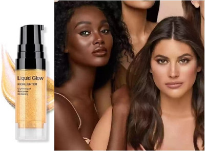 HUZURLU Liquid Illuminator Highlighter Ultra Smooth Shine Waterproof  Highlighter(GOLDEN)