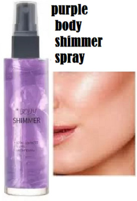 Luipui purple color body shimmer Highlighter makeup spray pack of 1 purple 110ml Highlighter(PURPLE)