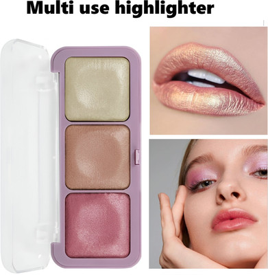 DARVING Glow Baked Highlighter Palette Buildable - long-lasting shimmer  Highlighter(MULTI COLOR)