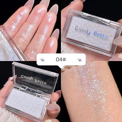 Cappuvini Candy Bella Ice Cubes Highlighter Palette | Shimmer Glow for Face, Eyes & Body Highlighter(pearl)