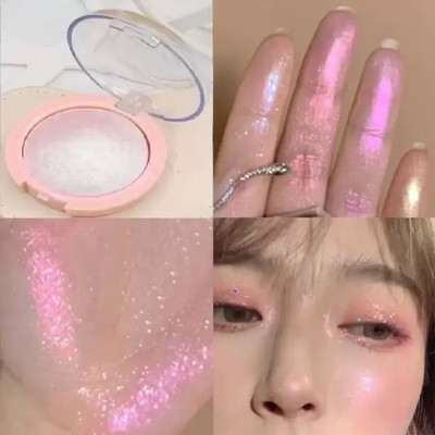 THTC HOLOGRAPHIC BAKED HIGHLIGHTER SHADE 03 Highlighter(PINK GLOW)