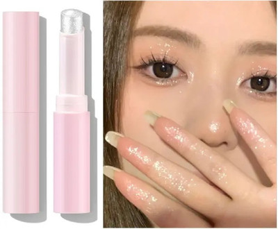 GABBU Eyeshadow Stick Waterproof High Pigmented Long Lasting Eyes Shadow Highlighter(Silver)