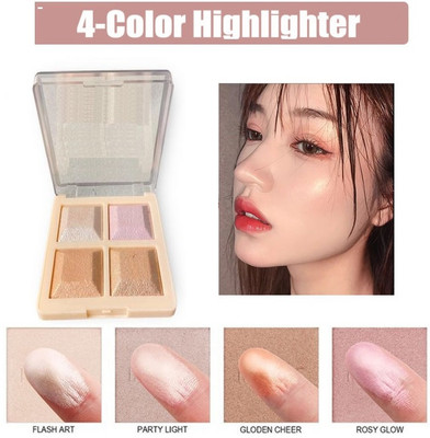 BLUEMERMAID Highlighter Palette | Ultra Blendable & Long Lasting | Blinding Glow Highlighter(MULTI COLOR)