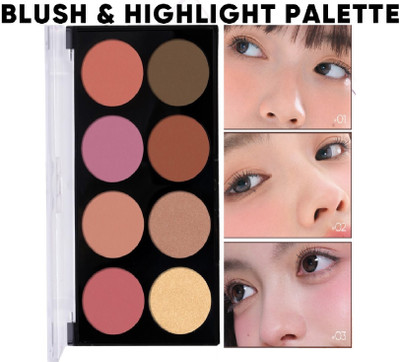 luzimaisa Best Pro Blusher & Highlighter Palette For Face Makeup(Multicolor)