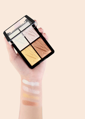 Sheny 4 Shades Mini Highlighter Highly Pigmented. Highlighter, all day use girls Highlighter(MULTICOLOR)