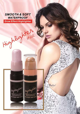 YAWI Smooth & soft waterproof highlighter stick set  Highlighter(GOLD & pink)