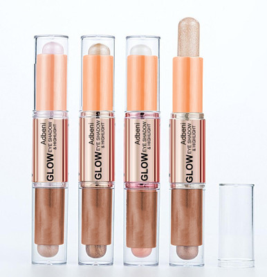 adbeni Imported Double Head Eyeshadow & Highlighter Stick | Shimmery Shades, Waterproof Highlighter(Pack of 4)