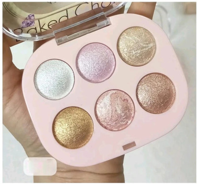 manasona Shiny Baked Choice Face Highlighter 6 Shades Palette  Highlighter(Multi)