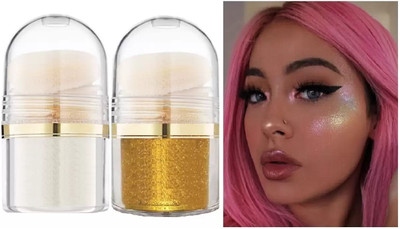 GFSU - GO FOR SOMETHING UNIQUE Shimmer Highlighter Powder Pigments For Eyes & Face & Hair & Nails Makeup Highlighter(gold, silver)