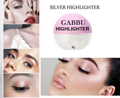 GABBU Silver Soft Highlight Shimmering Powder,Waterproof Highlighter(SILVER)