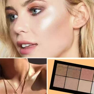 HUZURLU Best Bronzer and blush illuminated look Lumi Glow Highlighter Palette Highlighter(multi color)